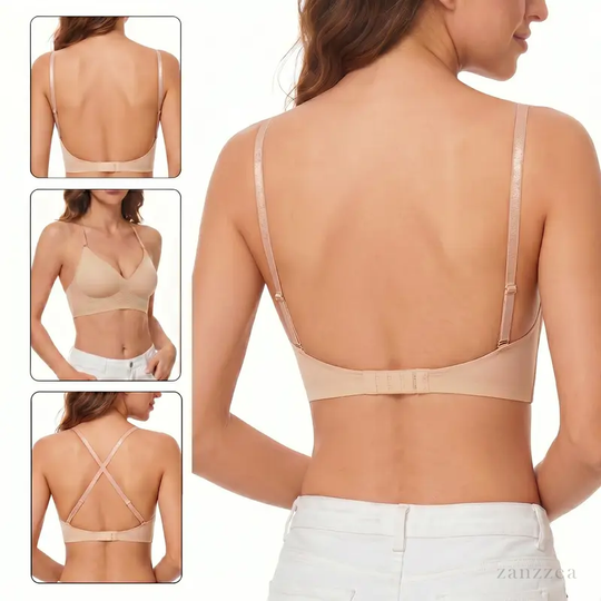 💞Deep V Low Back Backless Bra for A/B/C Cup - Seamless Invisible Bra