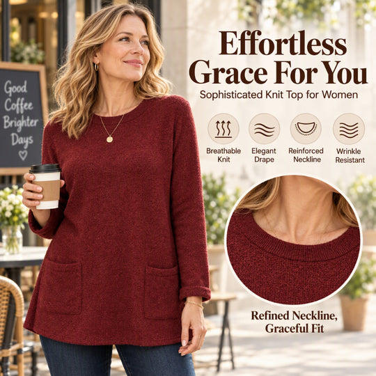 ☁️ Cozy Warmth, Easy Everyday Style | Women's Brushed-Lined Pocket Top