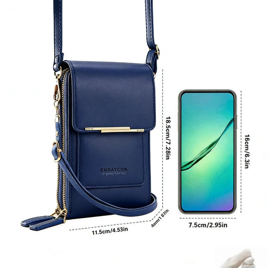 👜📱 Simple and elegant women's touchscreen crossbody phone wallet