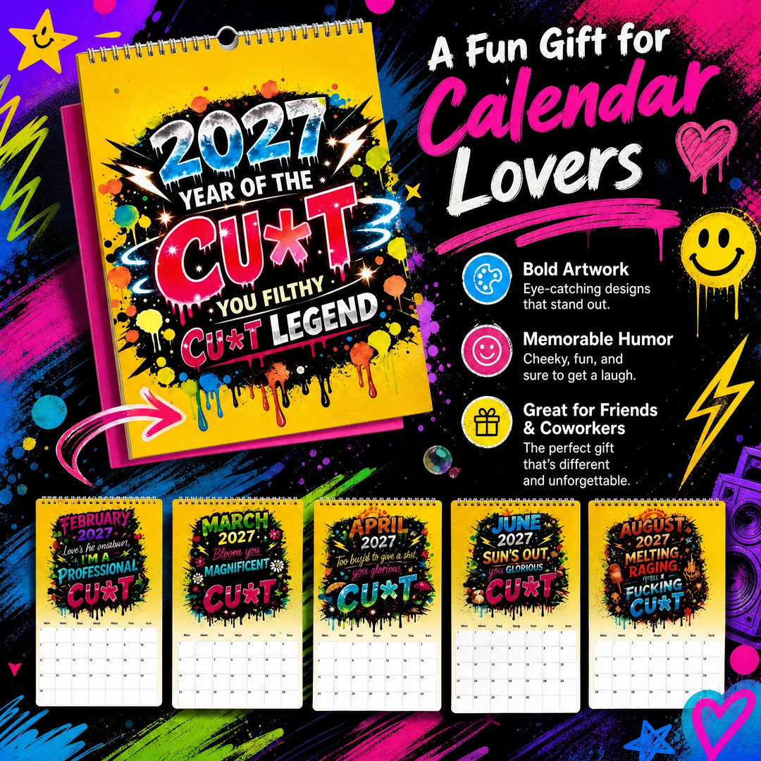 🎁Last Day Sale Only ￡8.99!!🌟2027 Year of the Cunt Wall Calendar – Bold Graffiti Humor Calendar📆