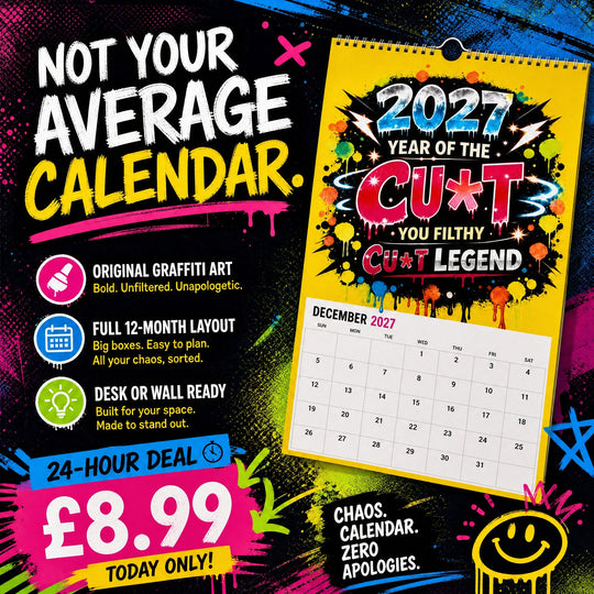 🎁Last Day Sale Only ￡8.99!!🌟2027 Year of the Cunt Wall Calendar – Bold Graffiti Humor Calendar📆