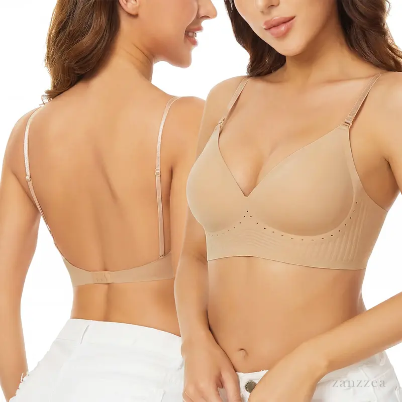 Deep V Low Back Backless Bra for A/B/C Cup - Seamless Invisible Bra