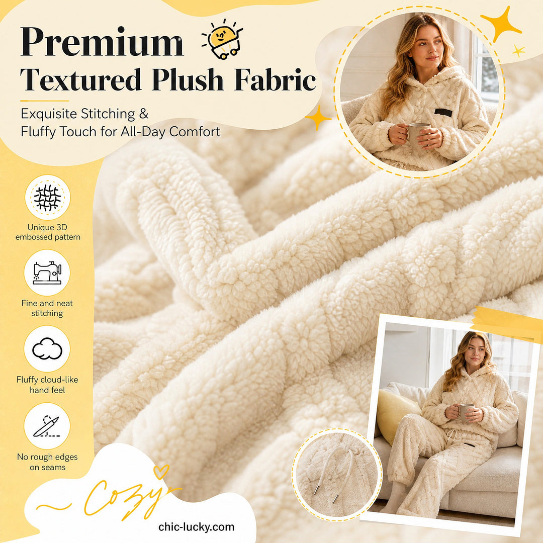 Embossed Geometric Plush Set – Timeless Comfort & Effortless Style For Every Occasion