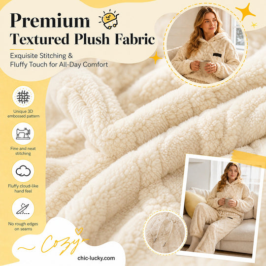 Embossed Geometric Plush Set – Timeless Comfort & Effortless Style For Every Occasion