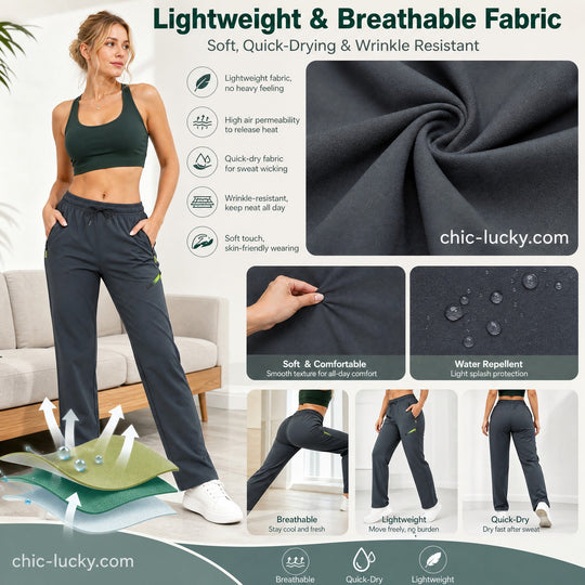 ⏳LAST DAY SALE 50% OFF!!🔥Women’s Straight-Leg Cargo Trousers – Elastic Waist, 6-Pocket Casual Pants for Work, Travel & Everyday Wear 👖✨