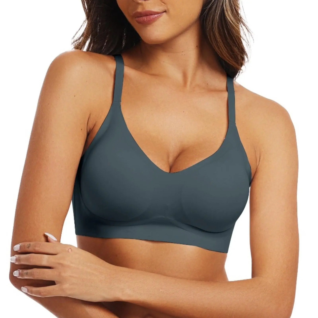 OEAK Womens Seamless Jelly Bra No Underwire Comfort Push Up Bras Buttery Soft Wireless Full Coverage Sport Everyday Bra