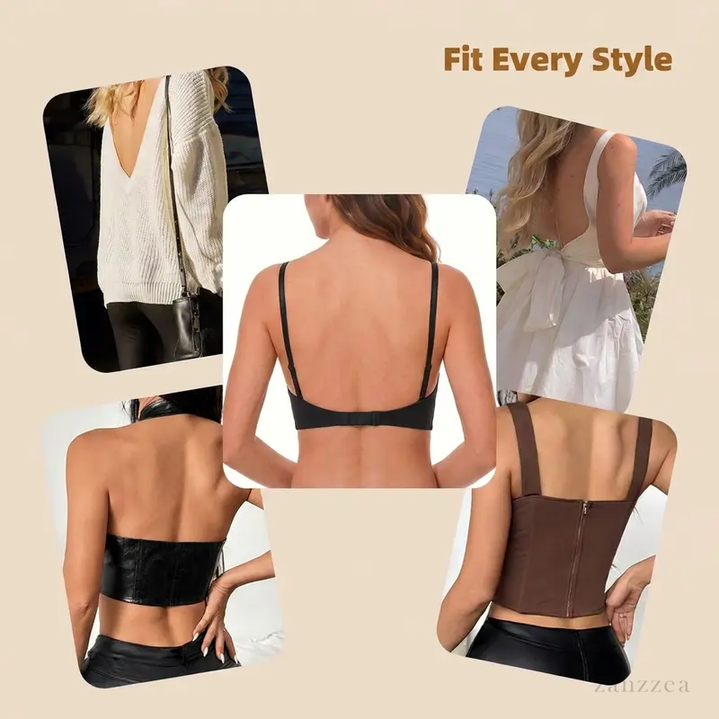 Deep V Low Back Backless Bra for A/B/C Cup - Seamless Invisible Bra