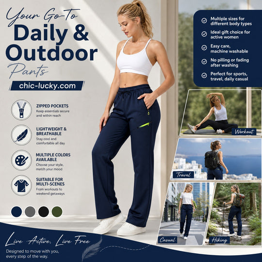 ⏳LAST DAY SALE 50% OFF!!🔥Women’s Straight-Leg Cargo Trousers – Elastic Waist, 6-Pocket Casual Pants for Work, Travel & Everyday Wear 👖✨