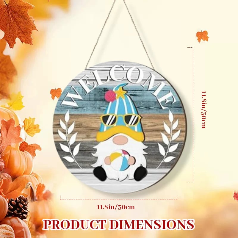 🍁Julens bästa dekorationer🎄Utbytbar välkomstskylt i trä för tomte🎈