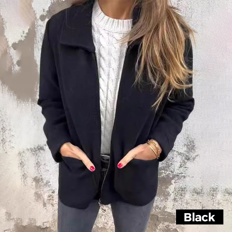 🎁Black Friday Sale:50% OFF🔥Women's Knitted Zipper Coat With Pockets