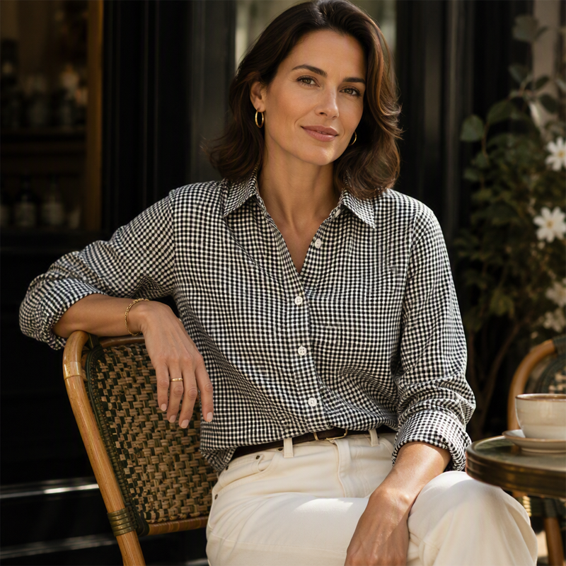 ✨🛍️Fresh Drop - Relaxed Fit Plaid Button-Up – Modern Collared Style for Casual Outings & Coffee Runs