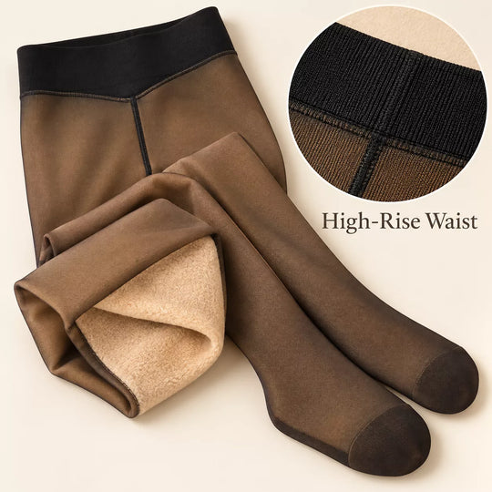 Viral One-Seam Shaping Fleece Leggings – High-Waisted Tummy Control & Warmth