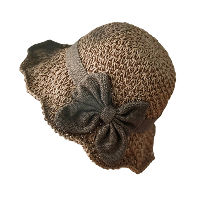👒Elegant Woven Straw Sun Hat with Bow 🌞