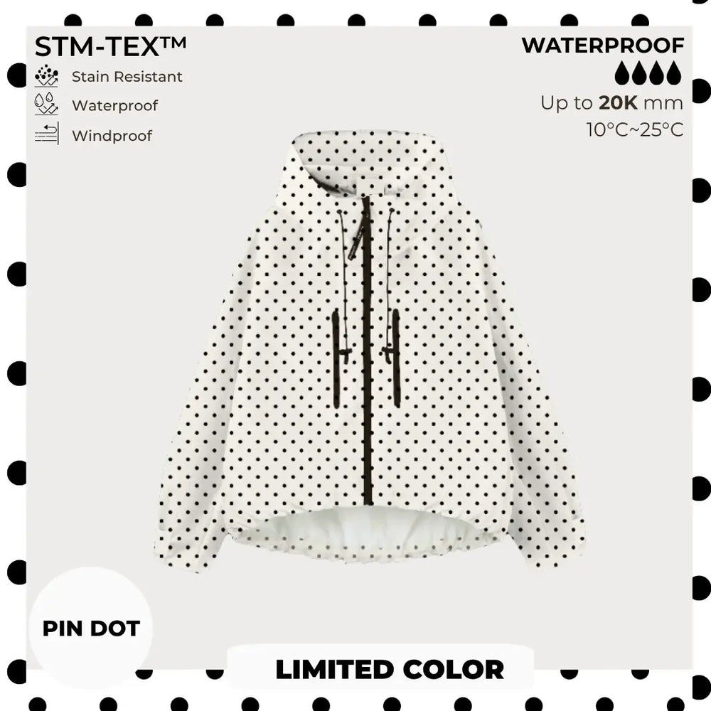 📢2026 Hot Sale 50% OFF!!🍃⏰Wide-Brim Hood Short Oversized Rain Jacket With Bubble Hem,👍⛈️Waterproof & Lightweight & Adjustable Cuffs