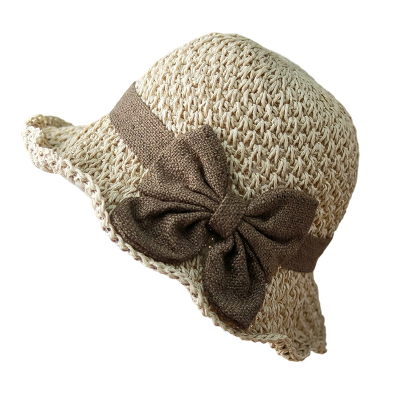 👒Elegant Woven Straw Sun Hat with Bow 🌞