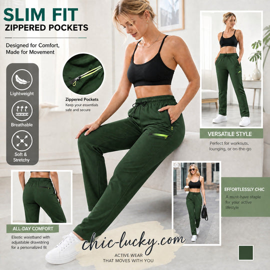 ⏳LAST DAY SALE 50% OFF!!🔥Women’s Straight-Leg Cargo Trousers – Elastic Waist, 6-Pocket Casual Pants for Work, Travel & Everyday Wear 👖✨
