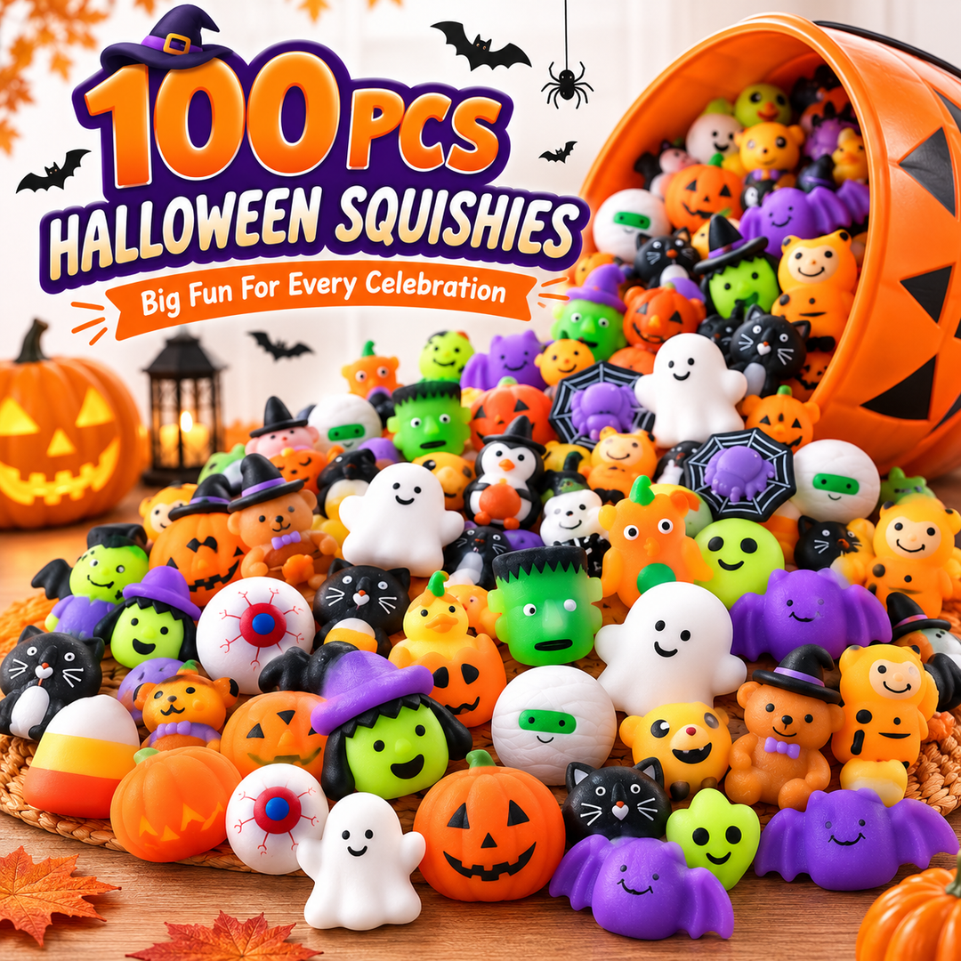 Halloween Mochi Squishy Toys – Cute Sensory Party Favors & Goodie Bag Fillers