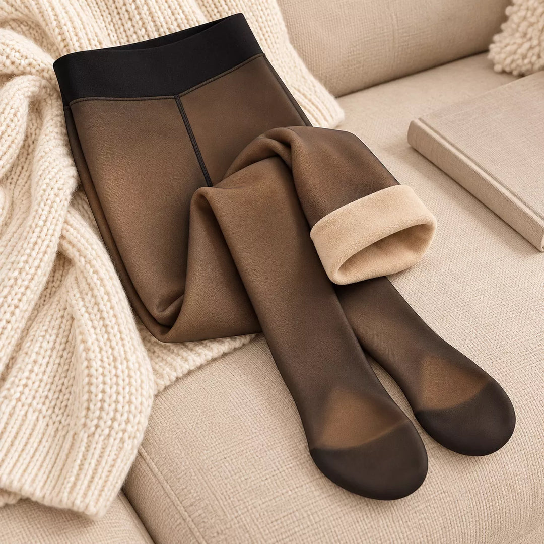 Viral One-Seam Shaping Fleece Leggings – High-Waisted Tummy Control & Warmth