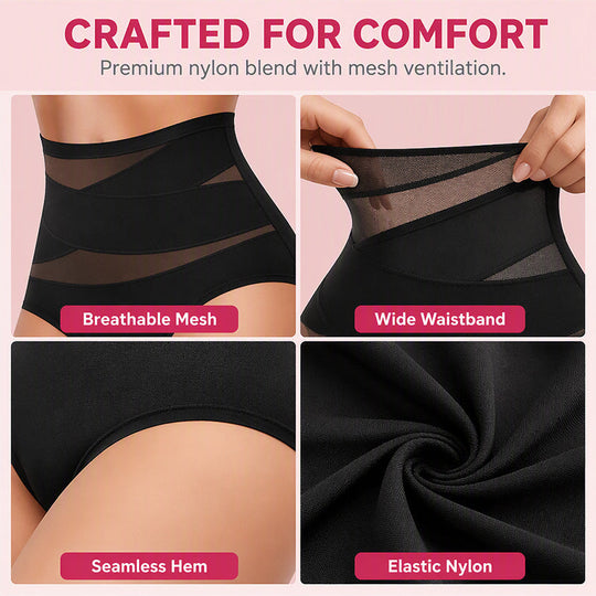 🌸Last Day-Buy 1 Get 3 Packs✨Plus-Size High-Waist Cross Tummy Control Panties