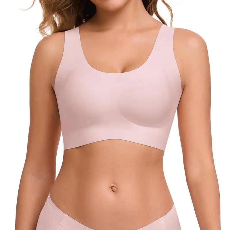 ubras Seamless Bras for Women Full Coverage Wireless Bralette Widen Straps Side Comfortable Breathable Smooth Pull On Bras Smart Size Fabric Stretchy Minimalist Basic Nude Lightweight Womenswear Soft Everyday Bra