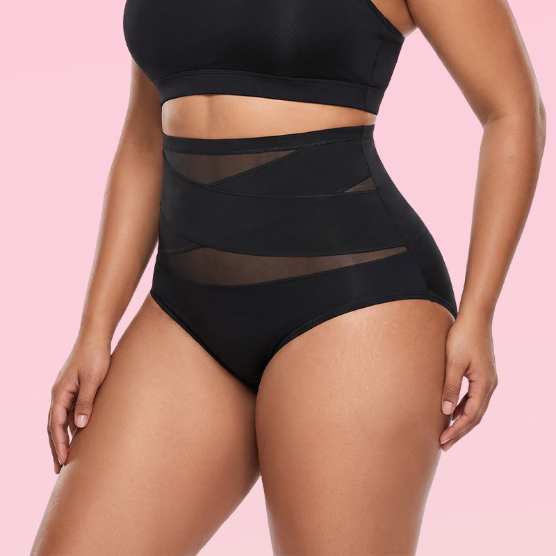 ✨Plus-Size High-Waist Cross Tummy Control Panties