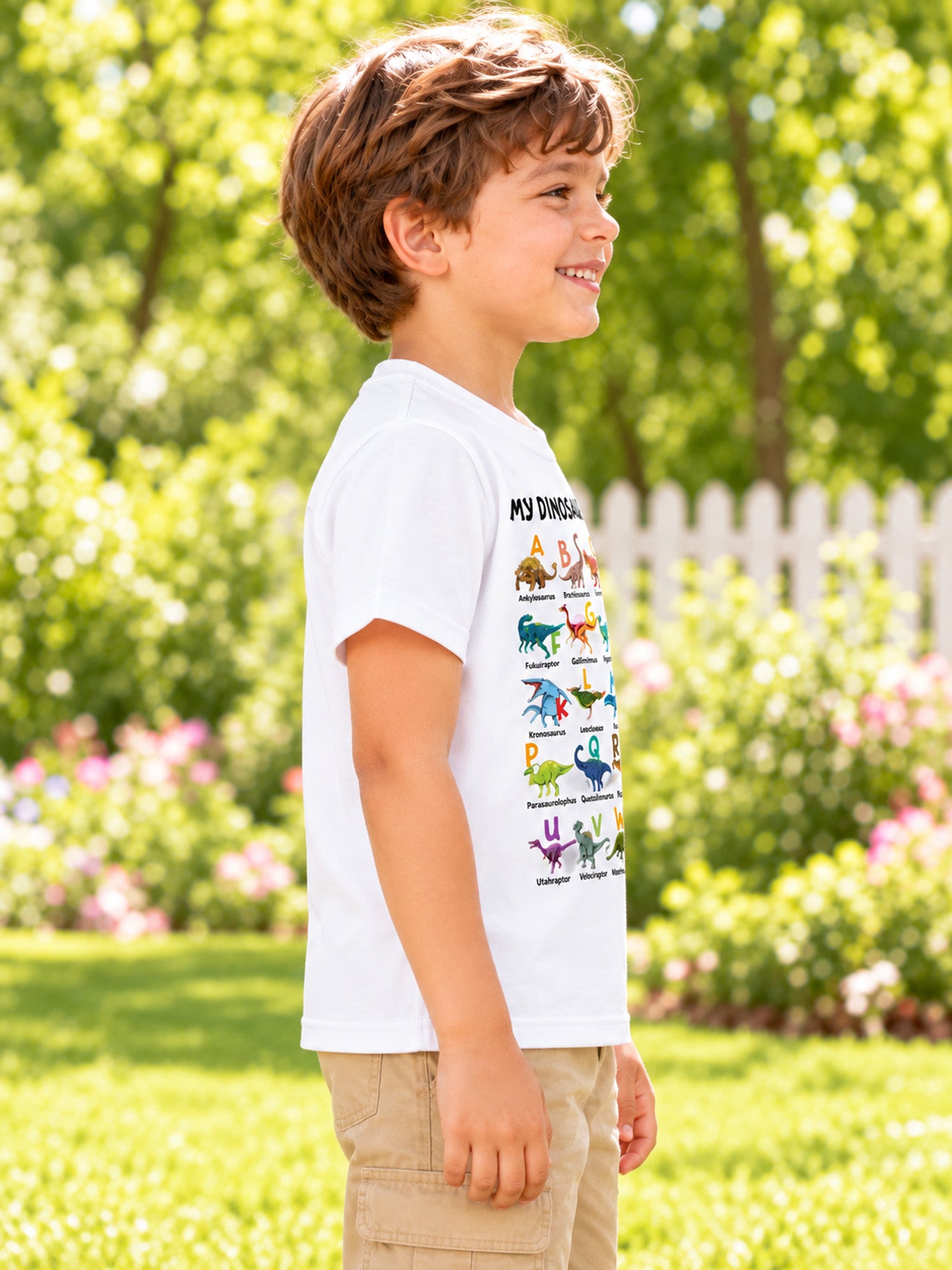 🦖Hot Sale 50% OFF✨Kids Dinosaur Alphabet Graphic T-Shirt
