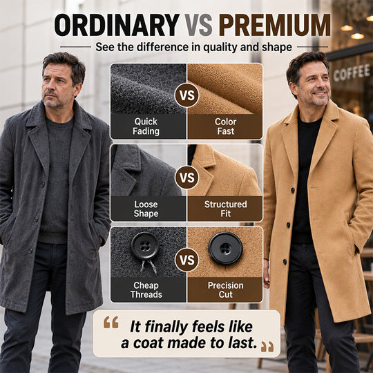 👔 Men's Classic Single Row Buckle Solid Color Jacket - Timeless Daily Essential