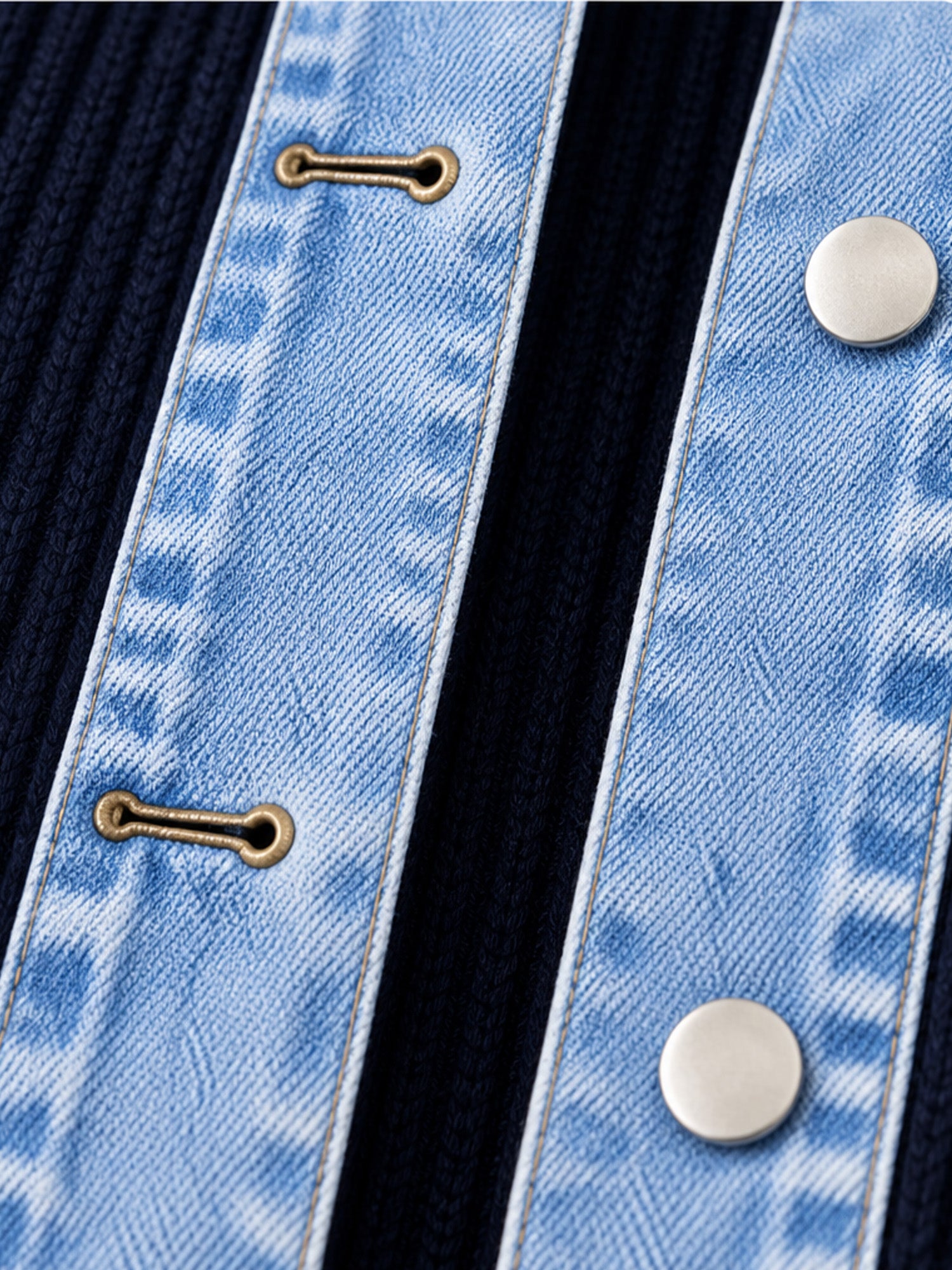 ⌛Limited-Time Offer-Women’s Elegant Denim Spliced Ribbed Knit Coat