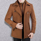 Winter Men Classic Trench Coat Jackets Mens Long Trench Slim Fit Overcoat Blends Wool Warm Outerwear Windbreaker