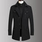 Winter Men Classic Trench Coat Jackets Mens Long Trench Slim Fit Overcoat Blends Wool Warm Outerwear Windbreaker