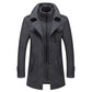 Winter Men Classic Trench Coat Jackets Mens Long Trench Slim Fit Overcoat Blends Wool Warm Outerwear Windbreaker