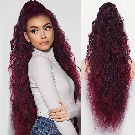 🩷Curly Wavy Frizzy Hair Extension with Ponytail