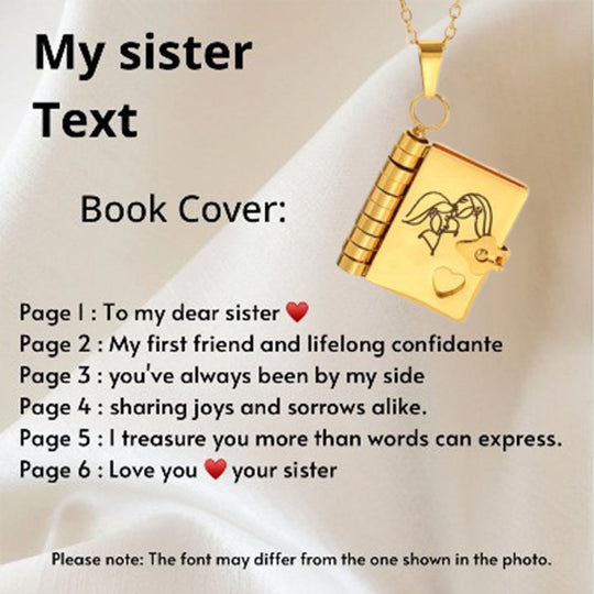 My Little Star Book Necklace for Daughter, Birthday Day Gift Return to School Jewelry of Love