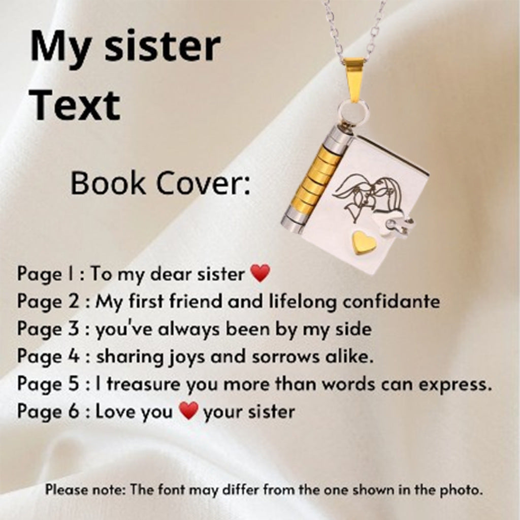 My Little Star Book Necklace for Daughter, Birthday Day Gift Return to School Jewelry of Love