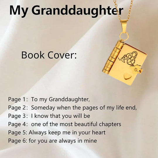 My Little Star Book Necklace for Daughter, Birthday Day Gift Return to School Jewelry of Love