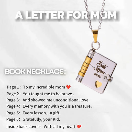 My Little Star Book Necklace for Daughter, Birthday Day Gift Return to School Jewelry of Love