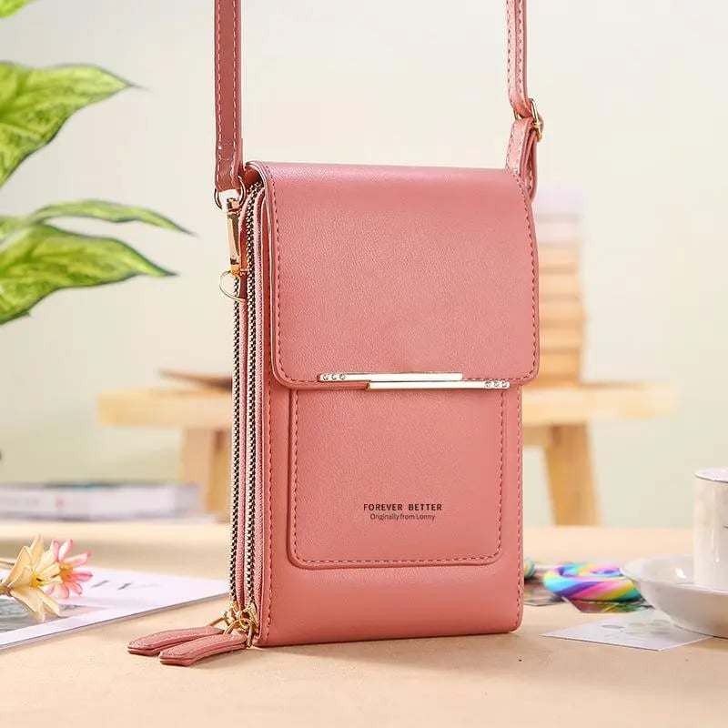 👜📱 Simple and elegant women's touchscreen crossbody phone wallet