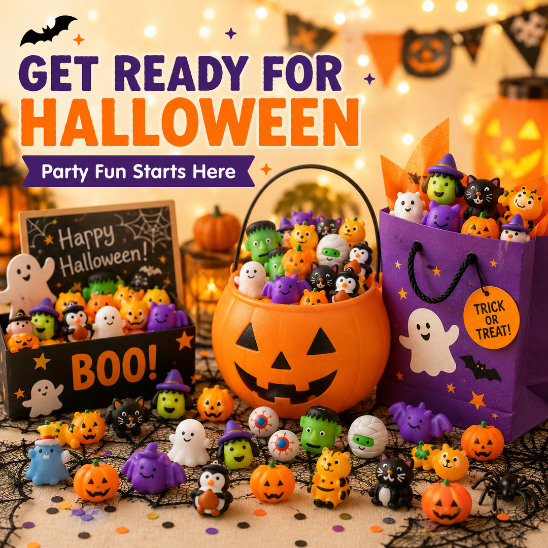 Halloween Mochi Squishy Toys – Cute Sensory Party Favors & Goodie Bag Fillers