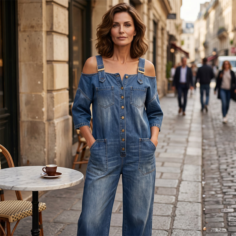⏳🔥LIMITED-TIME 50% OFF! 👗 Loose Fit Wide-Leg Overall Jumpsuit with Pockets – Effortless Comfort & Style ✨