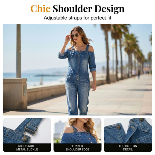 ⏳🔥LIMITED-TIME 50% OFF! 👗 Loose Fit Wide-Leg Overall Jumpsuit with Pockets – Effortless Comfort & Style ✨