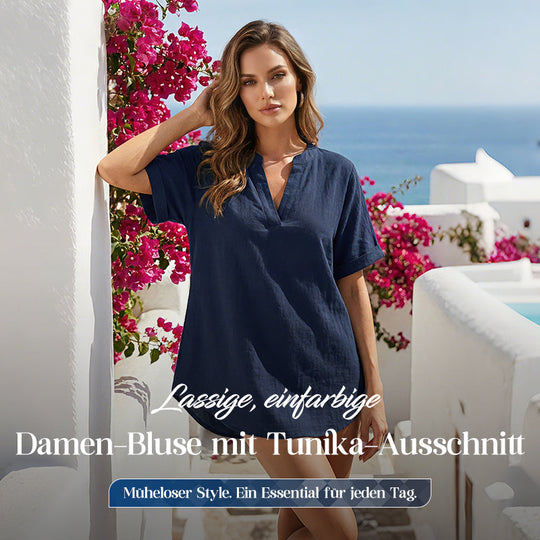 Trending Now⭐💃 Flowing Hem V-Neck Blouse – Relaxed Silhouette That Flatters Every Body Type