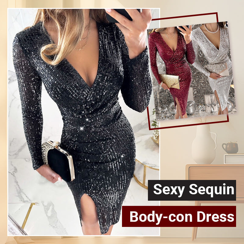 🔥🖤Black Friday Sale:50% OFF🔥Sexy Sequin Body-con Dress