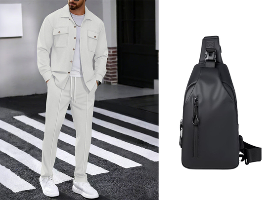 🔥 Men's Waffle Button-Up Jacket & Trousers Set – Breathable Waffle Knit, Relaxed Fit & Effortless Casual Style 👕👖