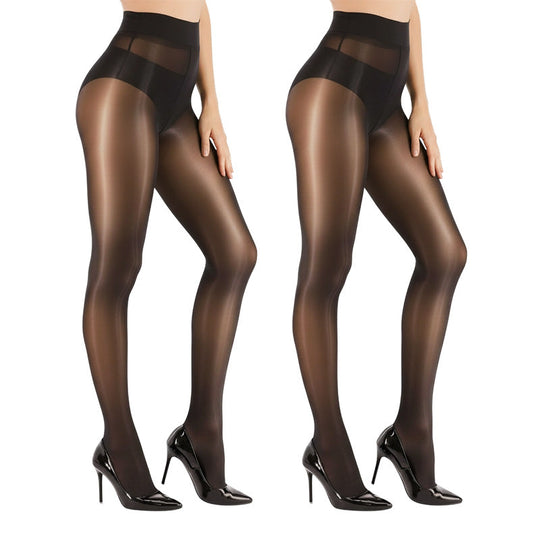 Everyday Comfort | Women's High-Waisted Sheer Shiny Tights – Buy 1 Get 1 Free