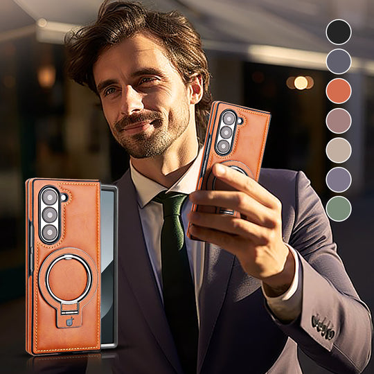 Prémiové PU kožené magnetické pouzdro se stojánkem pro Samsung Z Fold 3/4/5/6