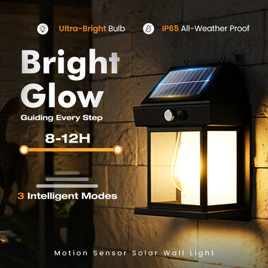 🎉50% OFF🎉SOLAR WALL LIGHT💡-Motion Sensor & Weatherproof, Automatic Dusk to Dawn Operation, Easy Installation for Garden and Pathway🌟