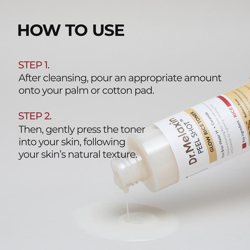 [Dr.Melaxin Official] Peel Shot Glow Rice Toner | Skin Texture, Hydration, Soothing | Korean Cosmetics | 6.76 fl.oz.
