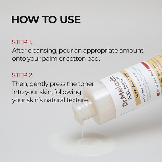 [Dr.Melaxin Official] Peel Shot Glow Rice Toner | Skin Texture, Hydration, Soothing | Korean Cosmetics | 6.76 fl.oz.