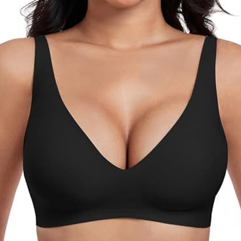 💕Jelly Wireless - Reggiseni comodi senza ferretto da donna, reggiseni push-up, reggiseni senza cuciture, reggiseni con scollo a V profondo per tutti i giorni