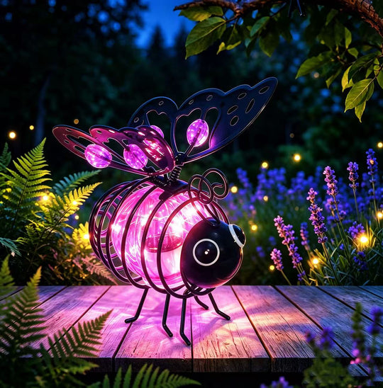 🐝Hanging Solar Bee Light – Warm Amber Glow, Flicker-Free, Perfect for Garden Parties, Camping, or Kids’ Rooms🌞